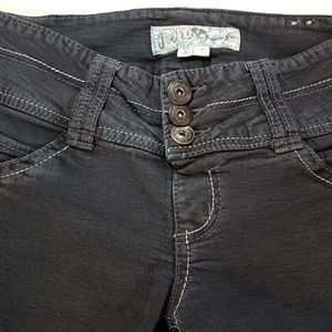 Jolt Contrast Stitch Skinny Black Jeans